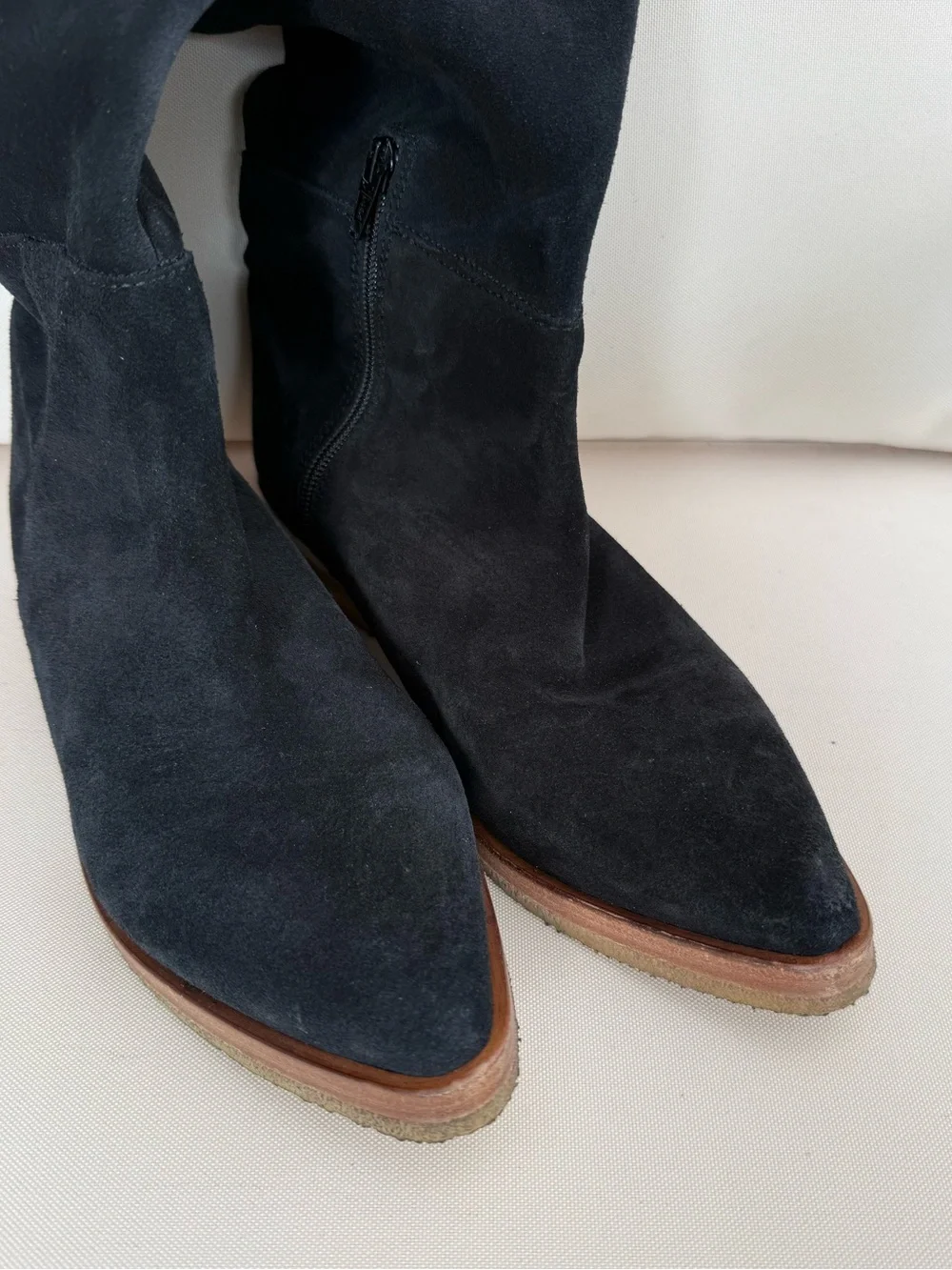 Free People Banks Over-The-Knee black suede Boots